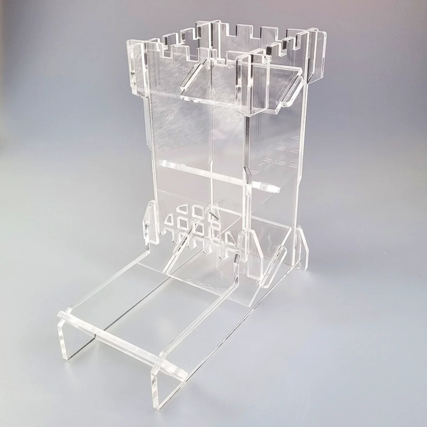 Crystal Cascades Clear Castle Dice Tower DiceBag.co.uk