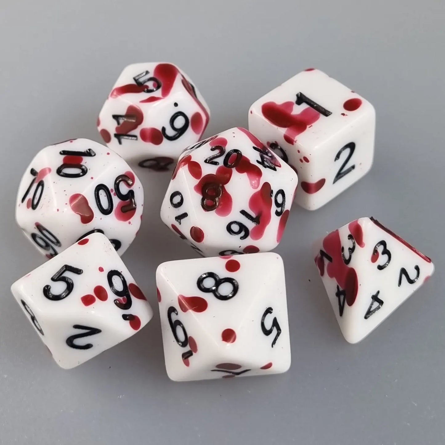 Blood Splatter Dungeons & Dragons Dice Set DiceBag.co.uk