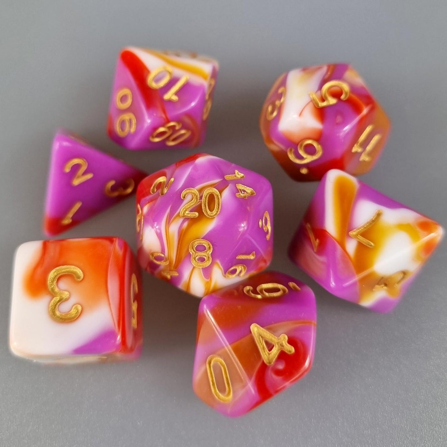 Fruit Salad Quad-Colour Dungeons & Dragons Dice Set DiceBag.co.uk