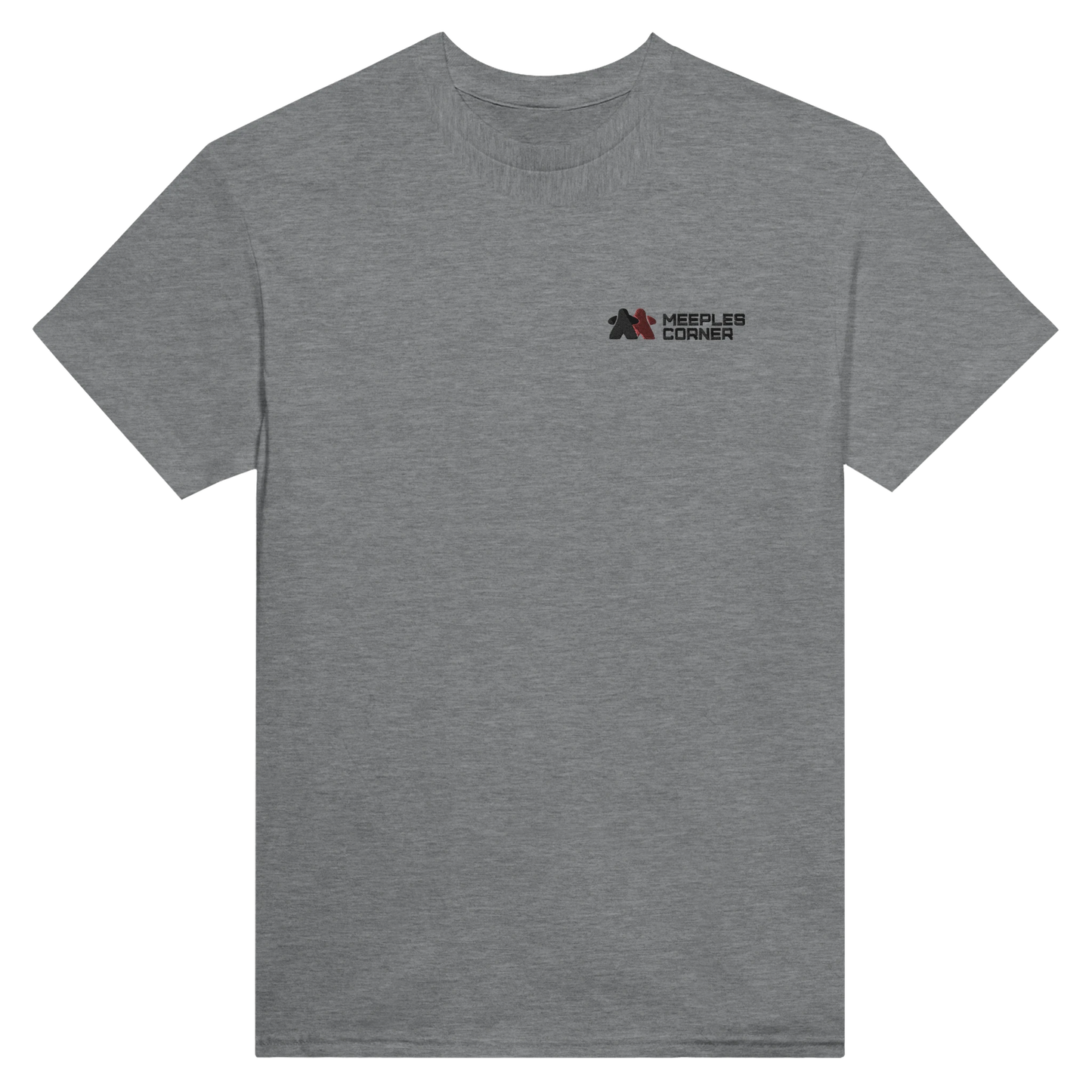 Meeples Corner Embroidered Logo Crewneck T-shirt Print Material Meeples Corner