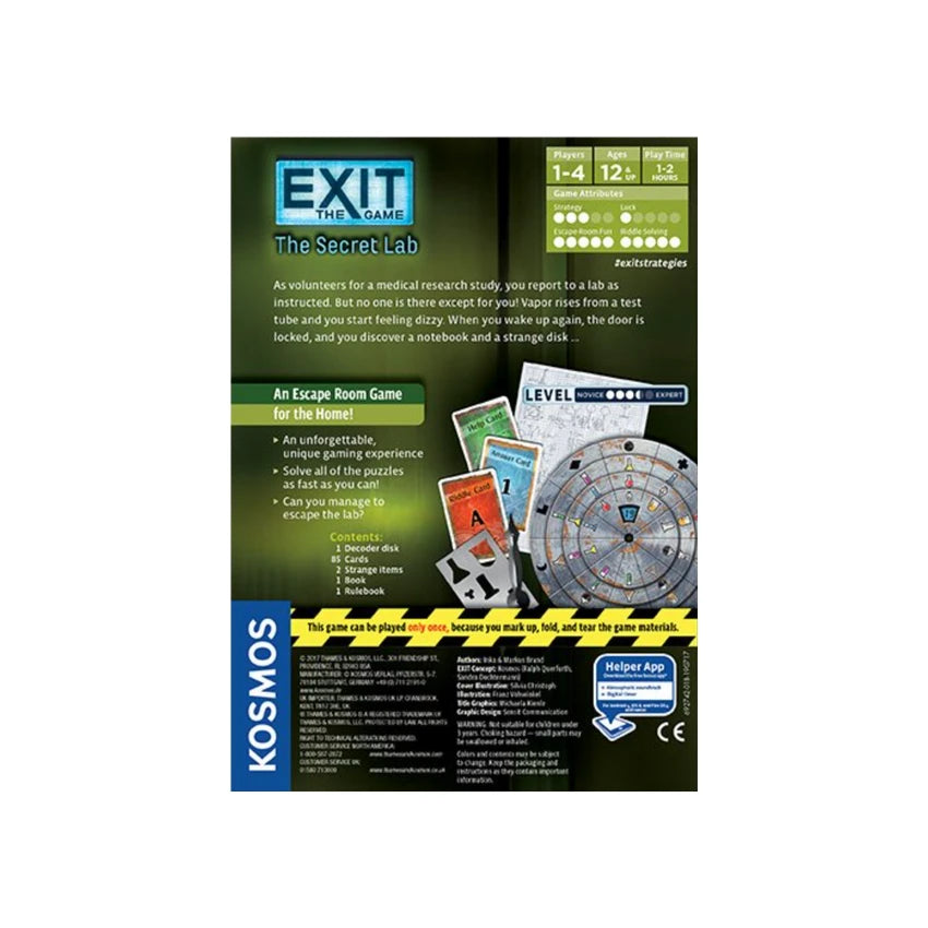 Exit: The Game The Secret Lab Board Game Kosmos
