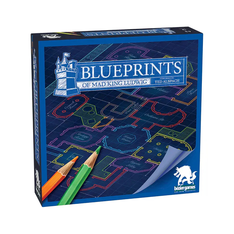Blueprints of Mad King Ludwig Board Game Bézier Games