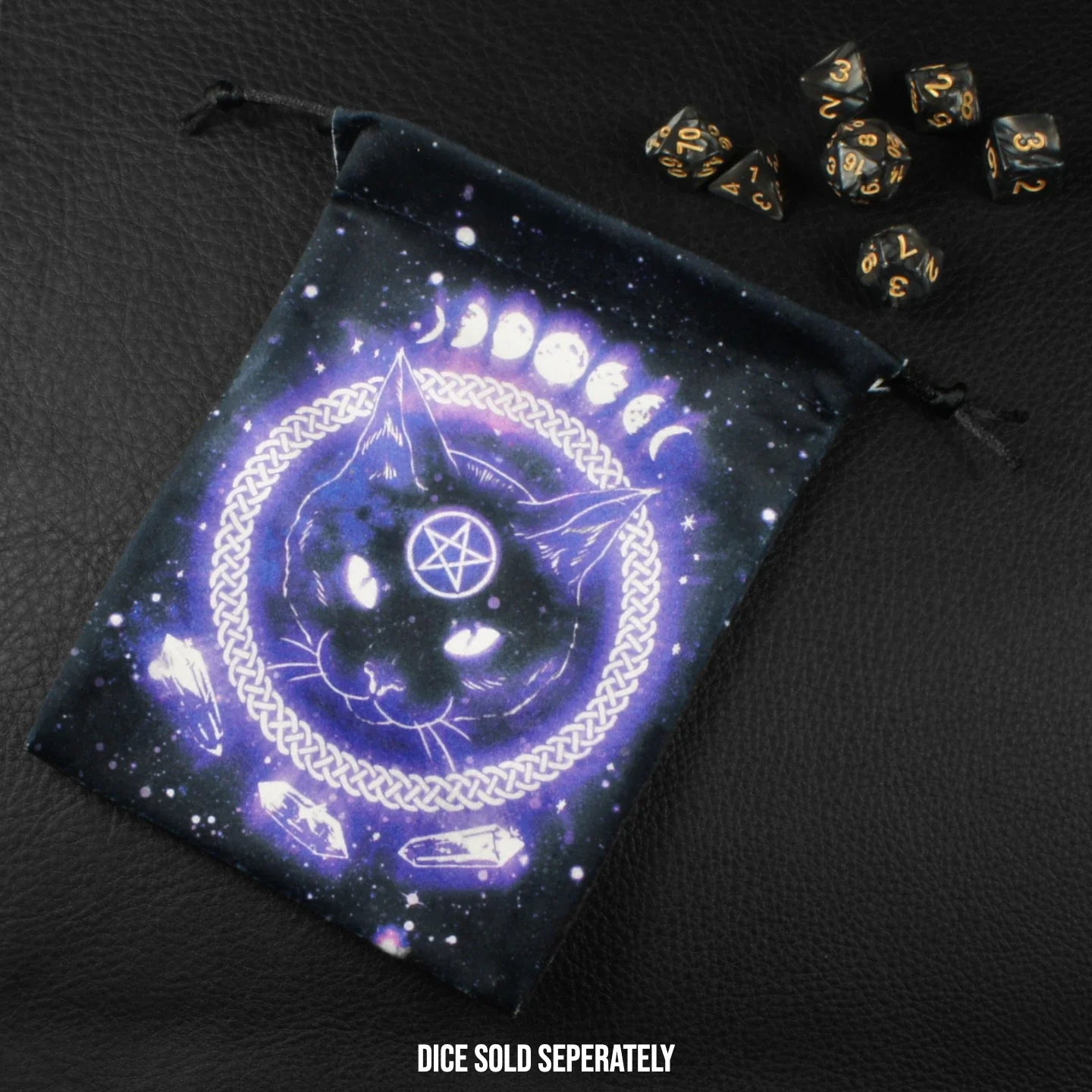 Mage's Moggie Fantasy Drawstring Dice Bag DiceBag.co.uk