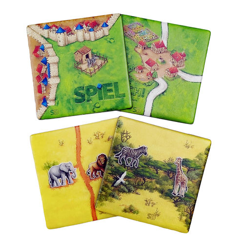 Carcassonne + CC Safari: Promo 4 Extra Tiles Mini Expansion Hans im Glück