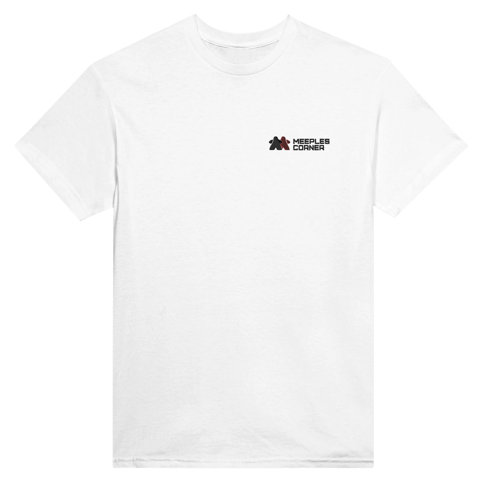 Meeples Corner Embroidered Logo Crewneck T-shirt Print Material Meeples Corner