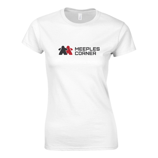 Meeples Corner Logo Womens Crewneck T-shirt Print Material Meeples Corner