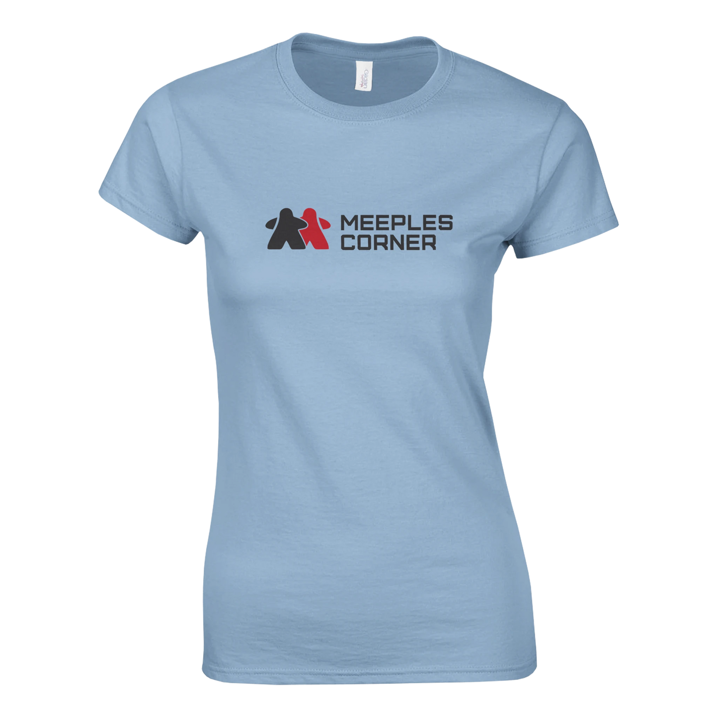 Meeples Corner Logo Womens Crewneck T-shirt Print Material Meeples Corner