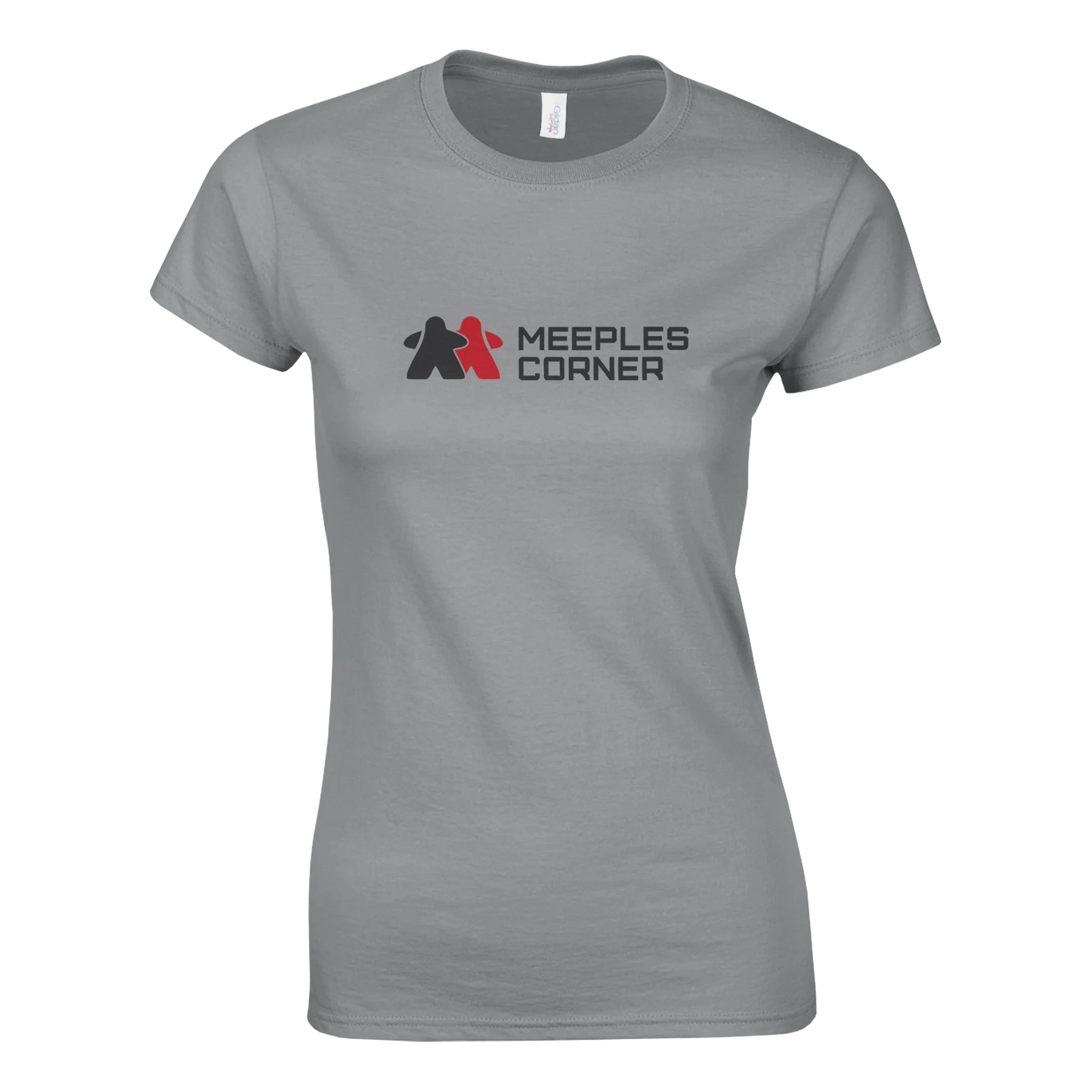 Meeples Corner Logo Womens Crewneck T-shirt Print Material Meeples Corner