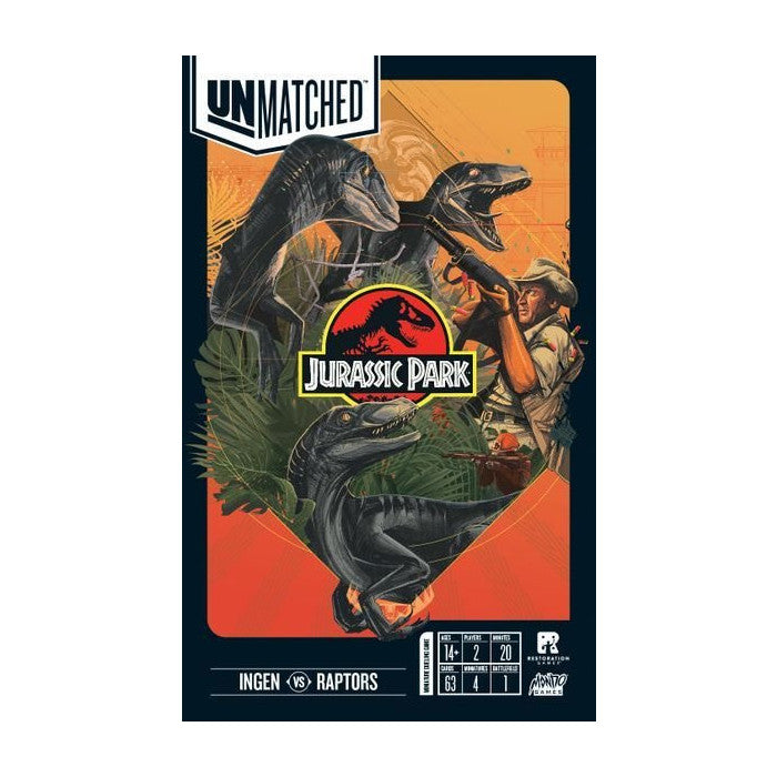 Unmatched: Jurassic Park InGen vs Raptors Board Game Restoration Games